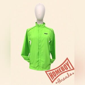 Bright Green Windbreaker Jacket size medium